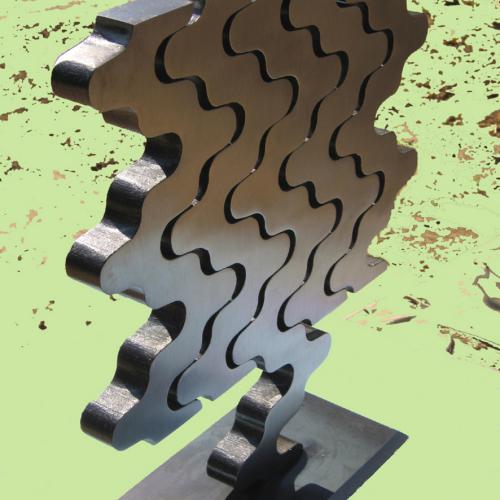 Sculpture ''ST-S310'' - série dite '' l'Arbre 27 modules'' éd.25 - acier faces polies - chant brut - 41,5 x 40 x 3 cm