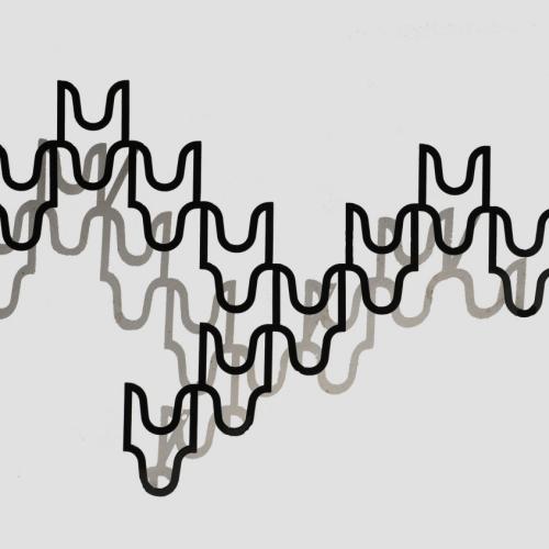 Sculpture murale ST-S534- 10F- série ''Ombres et Lumières'' acier peint- 123x175x9 cm 