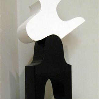 Sculpture ''ST-S423'' - série ''Acrobate'' - bois+peinture - 69x37x12 cm