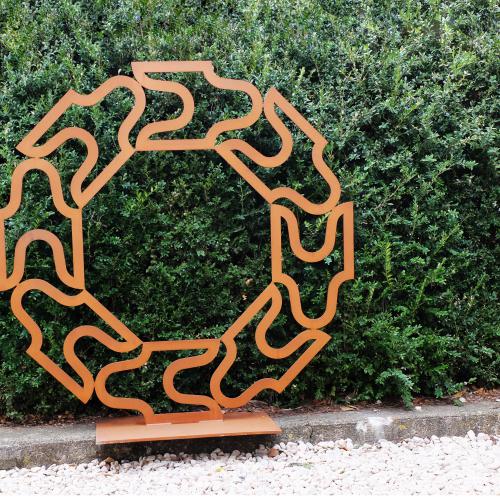 Sculpture ''la Noria'' - acier corten- 133 x133 cm
