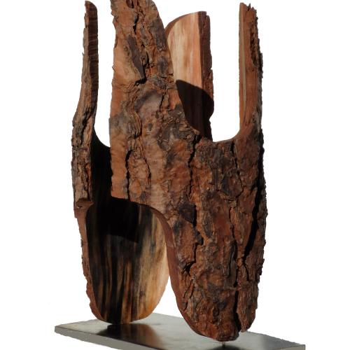 sculpture sans titre - ecorces de bois de pin - 41 x 22 x 22 cm
