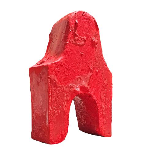 sculpture ''Sans-titre'' - terre partiellement vitrifiée + peinture - 38 x 24 x 15 cm