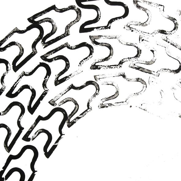 Œuvre sur papier de la série Traces « ST-P 687-B » - acrylique -70x100 cm