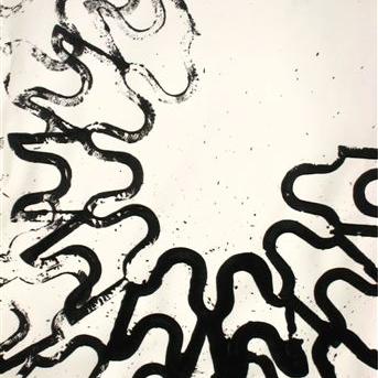 Œuvre sur papier de la série Traces « ST-P 687-V » - acrylique -100X70 cm 