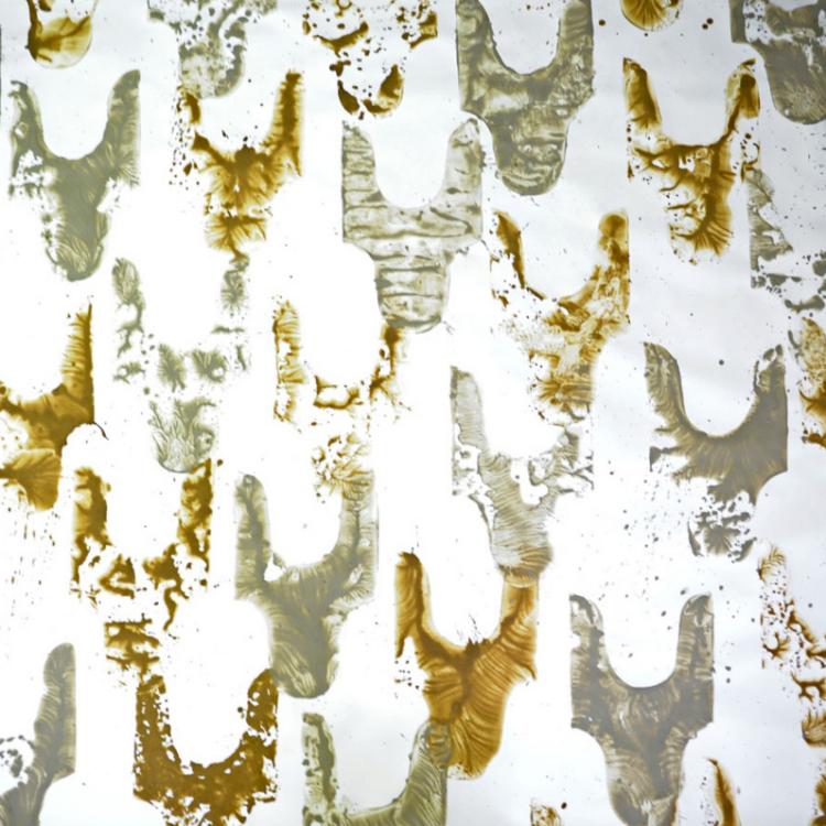 Œuvre sur papier de la série Empreintes - ''ST-P1031'' acrylique+ terres différentes - 150x210 cm