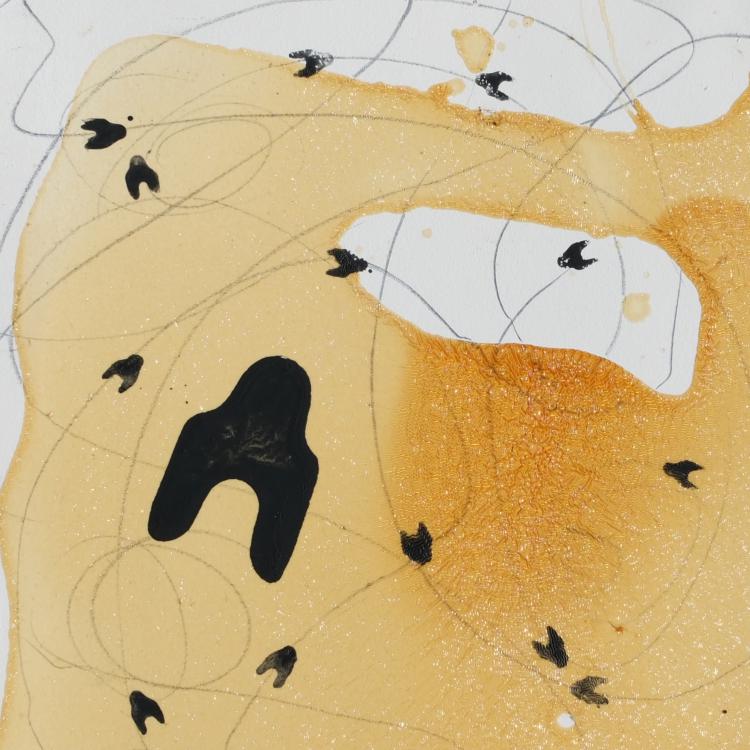 série ''les Ruches'' - ''éloge du miel'' 3 - peinture mixte sur papier - 30 x 30 cm