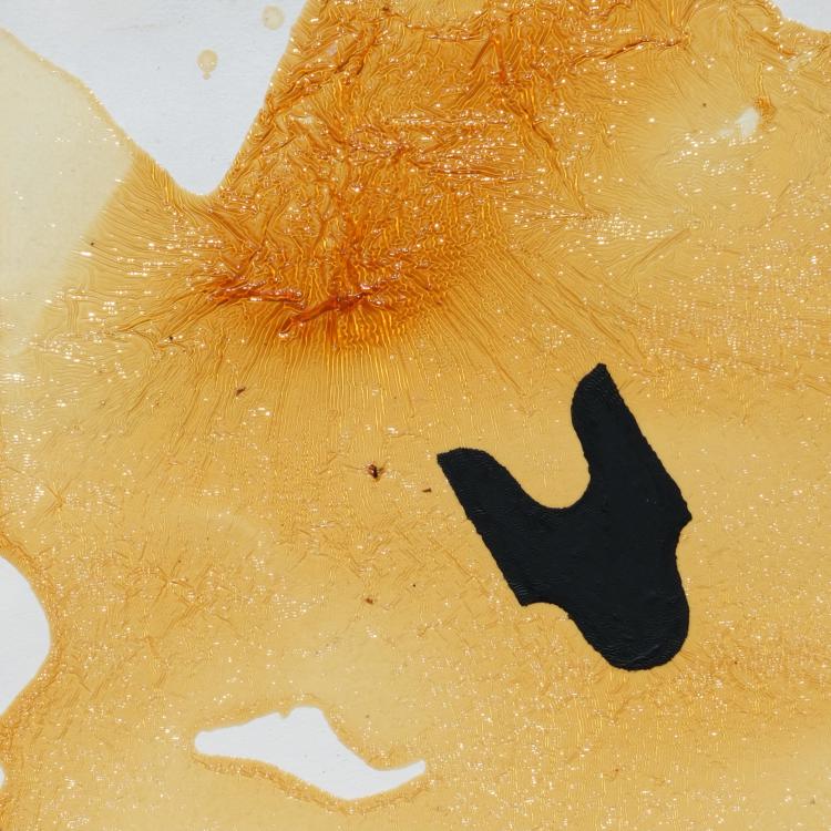 série ''les Ruches'' - ''éloge du miel'' 2 - peinture mixte sur papier - 30 x 30 cm