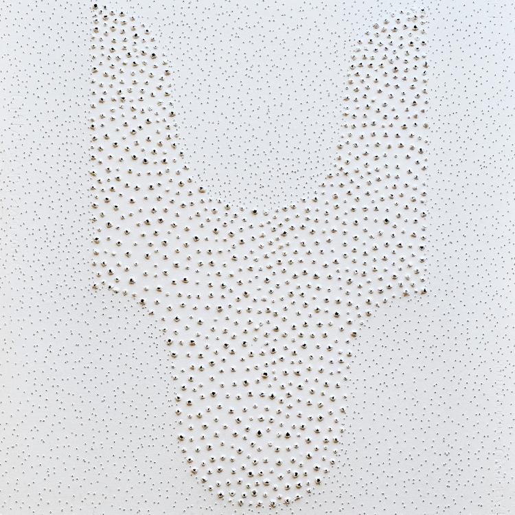 Oeuvre sur papier de la série '' LUX '' - ici '' Galaxie ''1- papier perforé - 75 x 55 cm