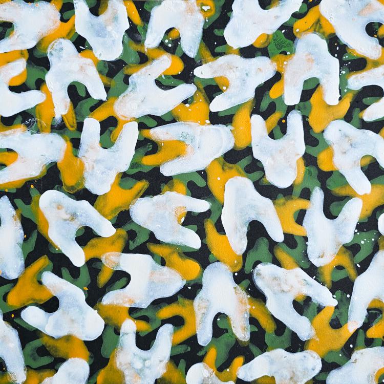 série '' conscient et inconscient'' ici petits formats B -acrylique sur papier - 30x30 cm