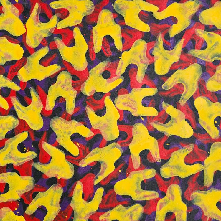 série '' conscient et inconscient'' ici petits formats D -acrylique sur papier - 30x30 cm