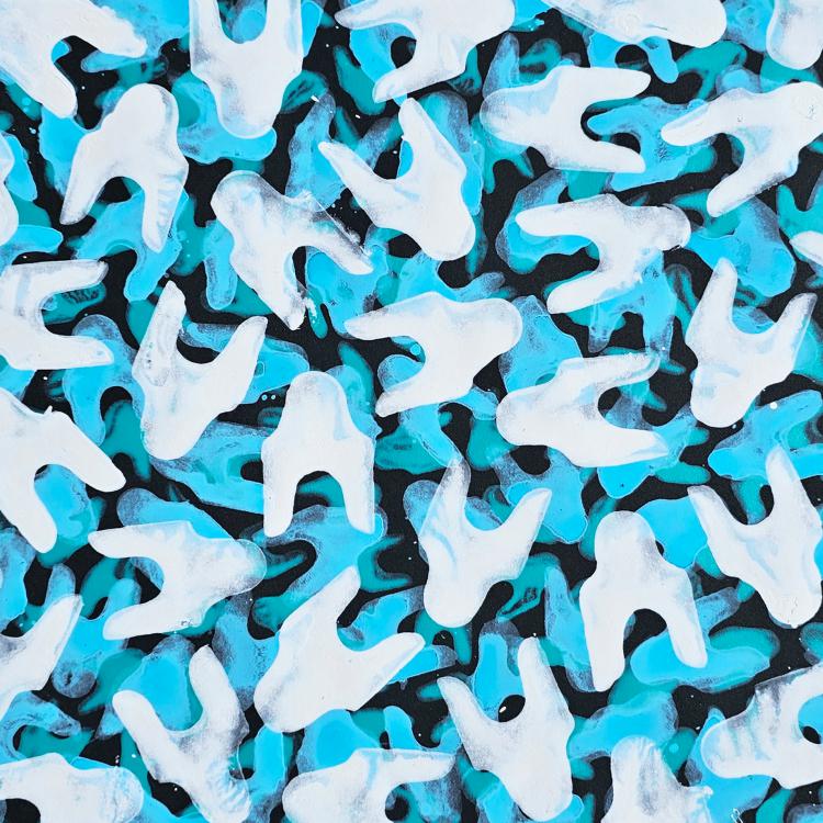 série '' conscient et inconscient'' ici petits formats E -acrylique sur papier - 30x30 cm