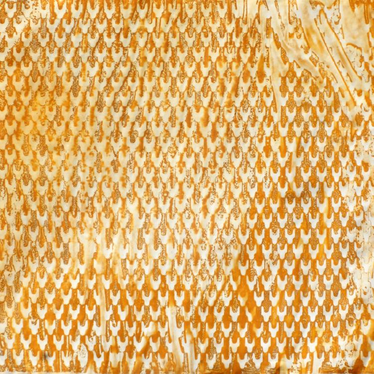 oeuvre sur papier - série ''papiers rouillés'' - format carré 1 - 150x150 cm