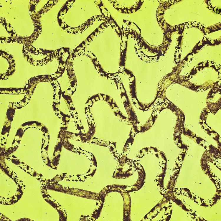 oeuvre sur papier série ''sans titre''- ST P07- acrylique+ jus de terre naturelle- 150x150 cm