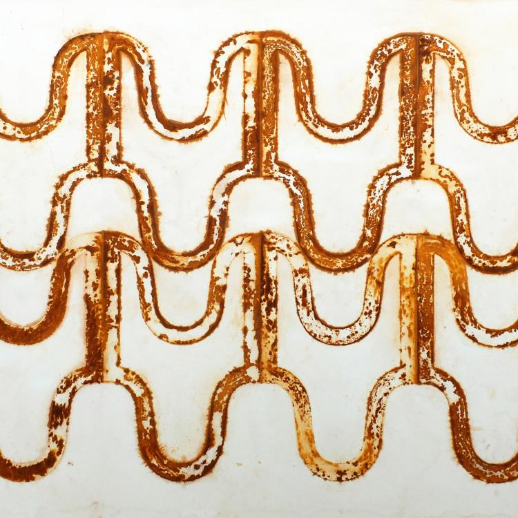ST-P682 -oeuvre sur papier -Série ''papiers rouillés'' L1 - rouille naturelle -70x100 cm