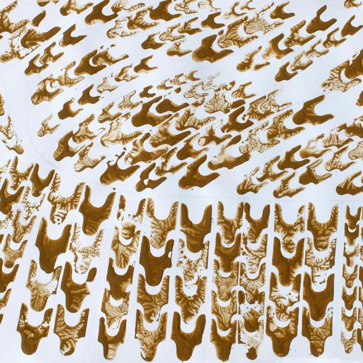 oeuvre sur papier - série '' Paysages ''- 4 - terre crue - 70x100 cm