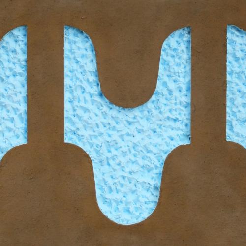 '' ST- P121 '' de la série terre crue sur extrudé sculpté- 125x60x5 cm ou 60x125x5cm