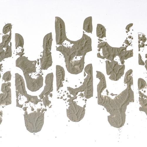 Peinture de la série Empreintes ''ST-P1038'' Acrylique + terre sur panneau de bois-150x210 cm