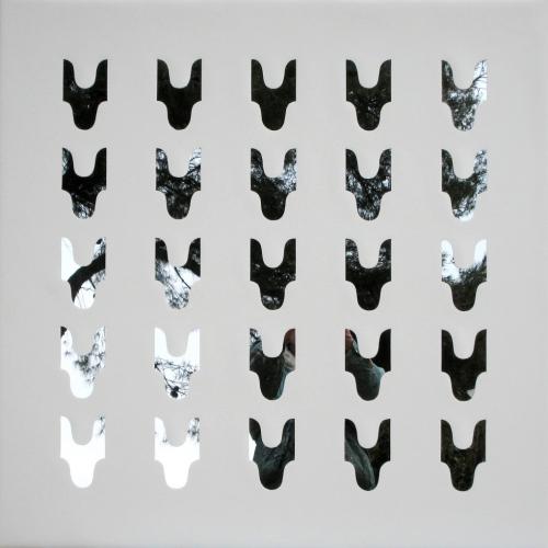 ''ST-M984'' - miroir déformant - bâche PVC sur bois - 200x200 cm