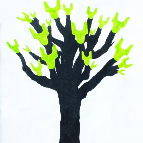 Peinture- série ''les Arbres'' - ici '' Sans-Titre '' - acrylique sur toile libre -305x215 cm