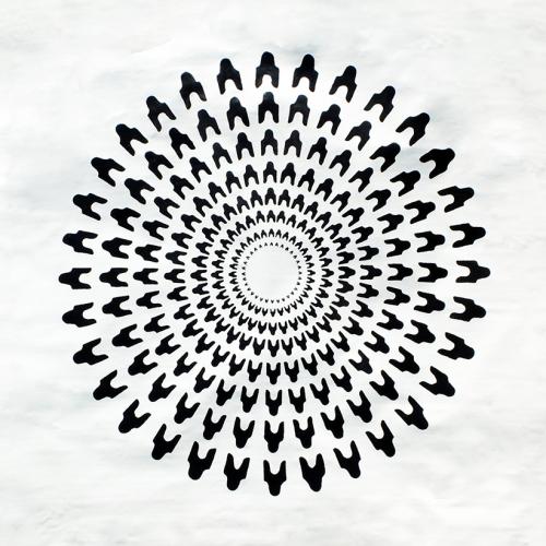 Peinture de la série ''Graphique'' - ''Soleil noir'' - acrylique et laque sur toile libre - 215x215 cm