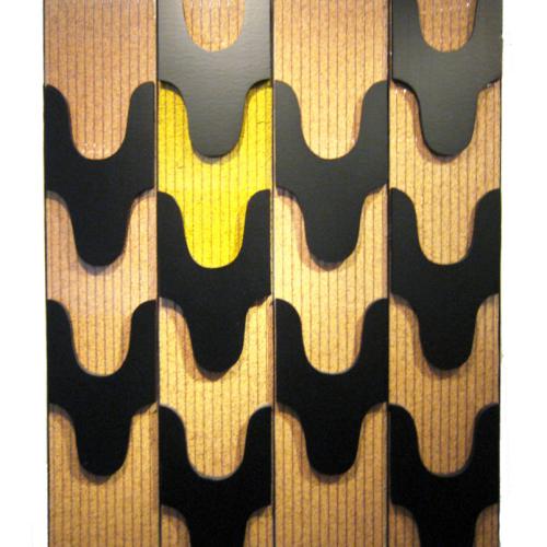 série ''Eloge de la Nature'' peinture ''ST P059'' + modules en extrudé + semences de riz sur polycarbonate et châssis en fer- 135 x105 cm