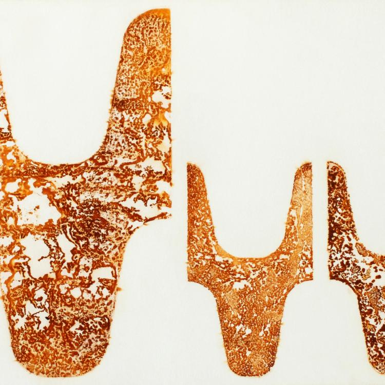 œuvre/papier de la série Papiers rouillés ''ST-P 682-X'' - 100x70 cm